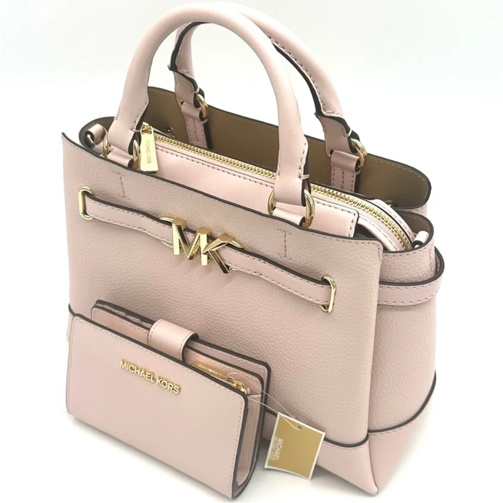 Michael Kors Reed Small Satchel Crossbody Bag & MD Bifold Zip Chain Wallet - Picture 4 of 16